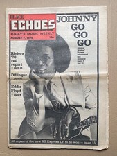 JOHNNY GUITAR WATSON BLACK ECHOES MAGAZINE AUGUST 7 1976 JOHNNY GUITAR WATSON CO