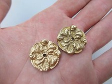 Brass Ormolu Furniture Hardware Mount French Rococo Flower Antique STYLE x1 £2ea
