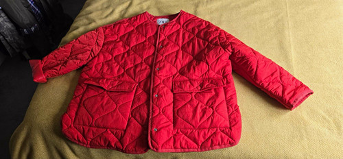 Zara womens red quilted short - zara,