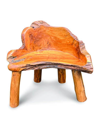 Teak root chair with - with, legs