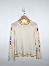 Boden Jumper Womens Size S Cream Wool Blend Hello Bye Bye Sweater