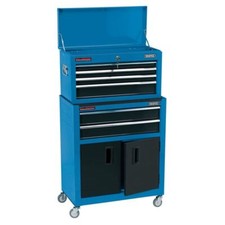 Draper 19563 Combined Roller Cabinet and Tool Chest 6 Drawer 24" Blue