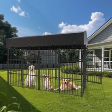 Garden Dog Kennel Waterproof Roof Pet House Enclosure Run Cage Trainning Playpen