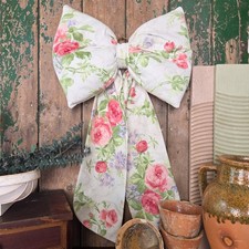 Handmade Vintage Fabric Bows | Country Farmhouse Style Padded Bow | Gift Idea