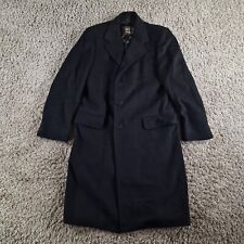 DAKS Coat Mens Extra Large 100% Cashmere Black Long Trench Coat R21-7
