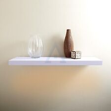 Floating Wall Shelf with brackets & LED Light High Gloss Floating Shelves White