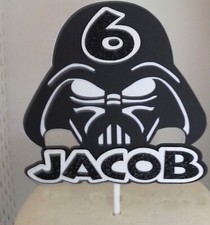Personalised Darth Vader Star Wars Inspired Birthday Cake Topper any name/age