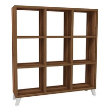 9 Cube Square Bookcase With Legs Cabinet Storage Shelving Display Wood Shelf