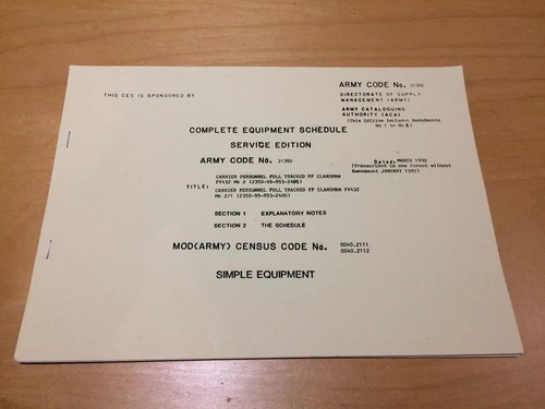 Complete equipment schedule - complete,