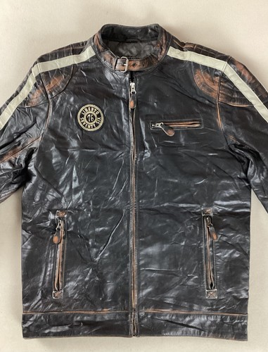 Vintage leather biker jacket - biker,
