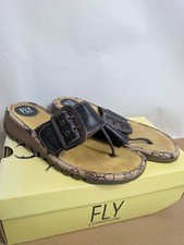 FLY Trin black buckle sandle flip flops UK 6.5 euro 40 boxed 