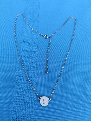 Initial pendant with pink - initial,