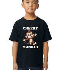 CHEEKY MONKEY KIDS T SHIRT TOP FUNNY CHILDRENS BOYS TOP GIFT CUTE DESIGN