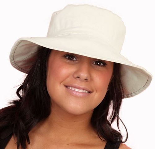 Ladies wide brim cotton bush - ladies,
