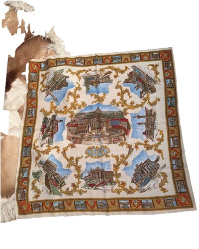 Italian scarf vintage printed - scarf,