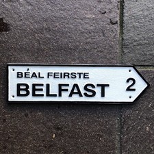 Belfast Cast Iron Street Sign 