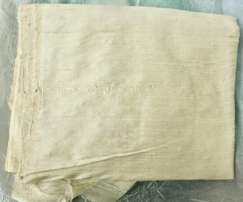 Cream plain dupion slub - dupion, raw