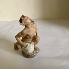 Dahl Jensen Faun  Copenhagen FAUN with JUG superb rare figure perfect.
