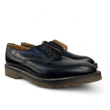 Unisex DR MARTENS Vintage Black Leather Tredair Oxford Shoes Size UK7 N09  