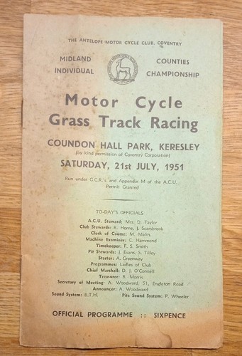 Motor cycle grass track racing - motor,
