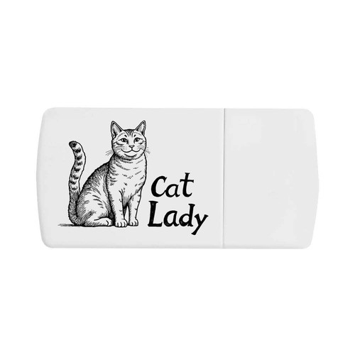 Cat lady with pill - with,