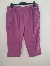 M&S Ladies Womens Purple Cropped Trousers Size UK14