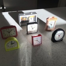 Bundle 7 Quartz Travel Clocks Europa Reflex Lotus President Umbro All Working