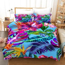 3D Bright-colored Tropical Flowers Quilt Cover Set Bedding Set Pillowcases 32