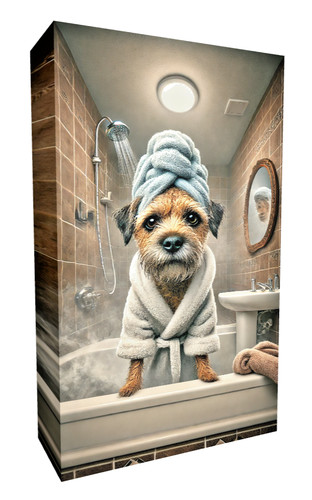 Border terrier funny bath - border,
