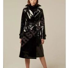 Vinyl PVC Leather Trench Vinyl Shiny Light Weighted Raincoat Stylish Trench Coat