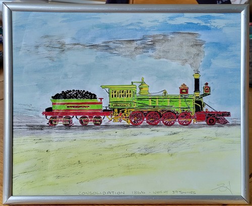Original art watercolour steam - original,