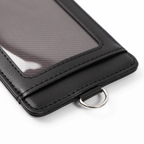 Black faux leather - badge, id