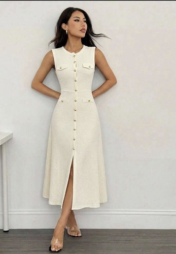 Petite light yellow knit midi - petite,