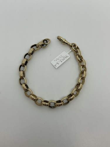 9ct solid gold belcher - solid,
