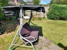 3 Seater Garden Outdoor Swing Chair Patio Hammock with Roof Cover Canopy Grey