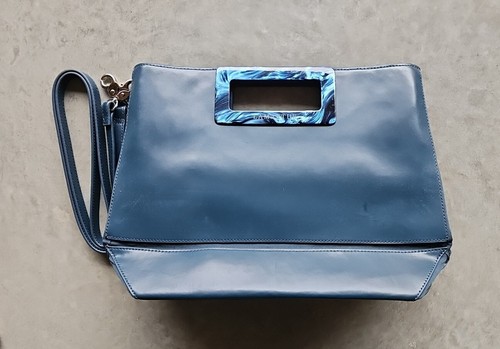 Lamarthe blue leather clutch - lamarthe,