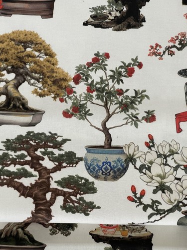 Bonsai trees cotton printed - bonsai,