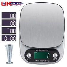 10kg Digital Kitchen Scales Stainless Steel Electronic LCD Cooking Weighing Food