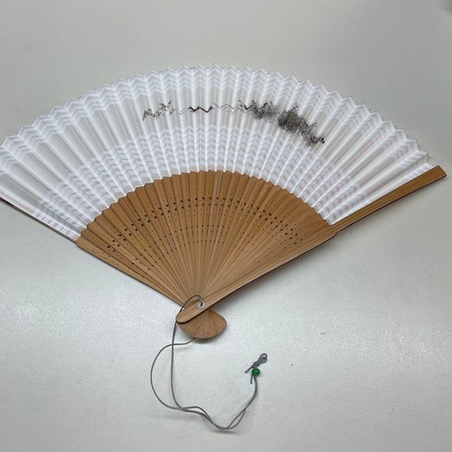 Showa retro white folding fan - retro,