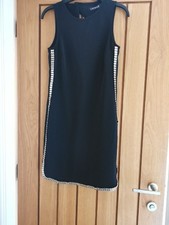 Black Sleeveless Dress Chain Mail Effect UK Size 1