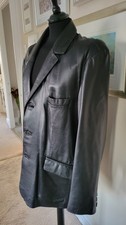 Woodland Leather Blazer Style Black Leather Jacket Size 2XL
