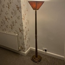 Gold Marble Effect Standard Floor Lamp With Uplighter Shade 65 Inches High