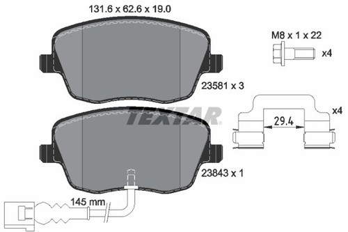 New brake pad set - disc,