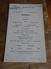 RMS QUEEN MARY BREAKFAST MENU