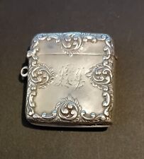 1898 Queen Victoria Era UK Hallmarked Silver Match Holder / Vesta Case
