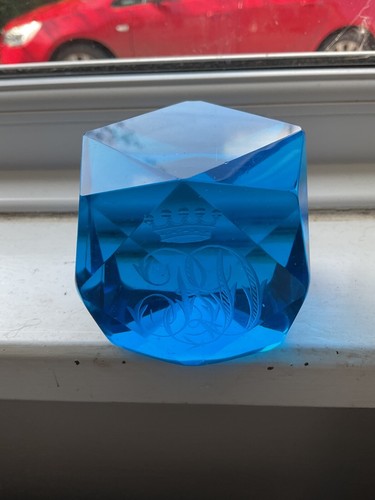 Victorian blue glass cube - glass,