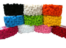 Extra Large POM POM Fringe Trim Trimming  50mm Sewing Crafts Cushions 10 Colours
