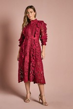 Coast Burgundy Midi Dress Womens Occasion Dresses