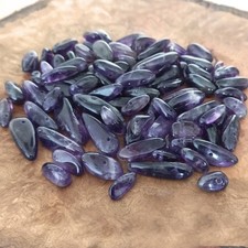 84 Purple Chevron Amethyst Gemstone Beads Smooth Tooth Drop 10mm - 20mm Natural