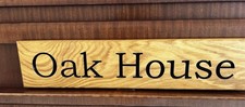 Oak House Sign Custom Engraved, Personalized Wooden Name Plate